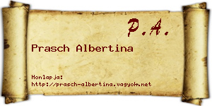 Prasch Albertina névjegykártya